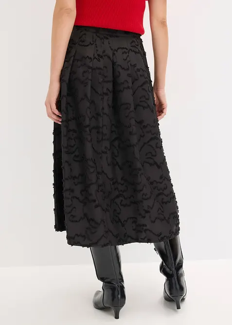 Gonna midi in tessuto operato, bonprix