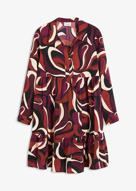 Abito tunica in satin fluente, bonprix