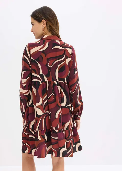 Abito tunica in satin fluente, bonprix