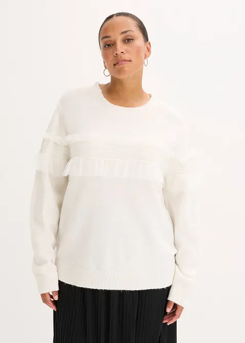 Maglione con volant, bonprix