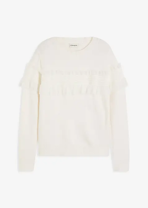 Maglione con volant, bonprix