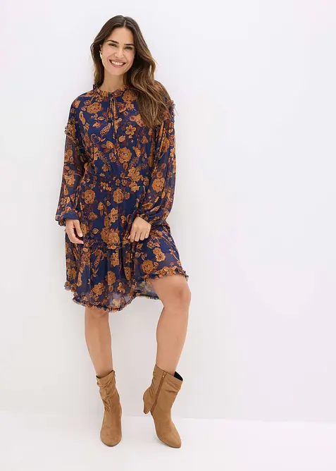 Abito tunica in morbido mesh, bonprix