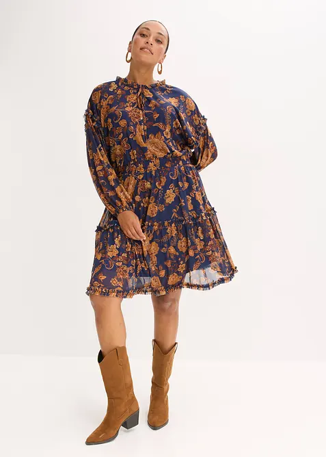 Abito tunica in morbido mesh, bonprix