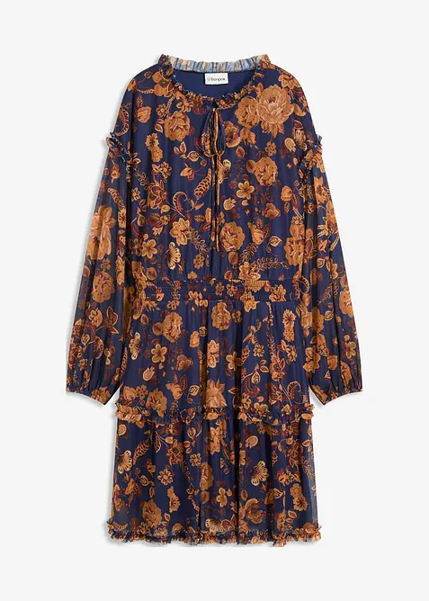 Abito tunica in morbido mesh, bonprix