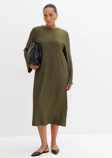 Abito midi in crinkle strutturato, bonprix