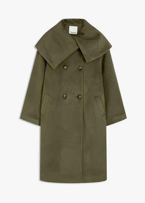 Cappotto a collo ampio in simil lana, bonprix