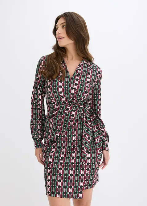 Abito a portafoglio in jersey strutturato, bonprix