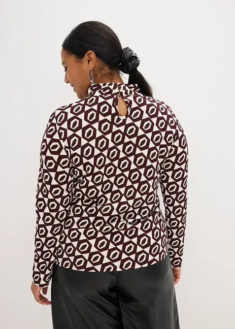 Maglia con colletto alto in tessuto strutturato, bonprix