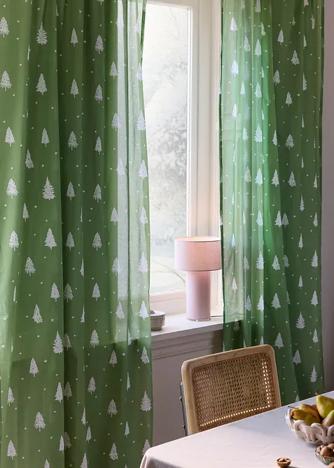 Tenda trasparente in cotone biologico (pacco da 1), bonprix