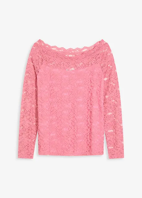 Maglia in pizzo a maniche lunghe, bonprix