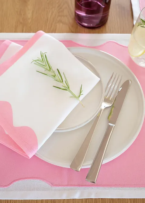 Tovagliette americane in cotone biologico con bordo colorato (pacco da 2), bonprix