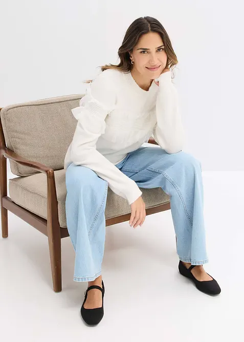 Maglione con volant, bonprix