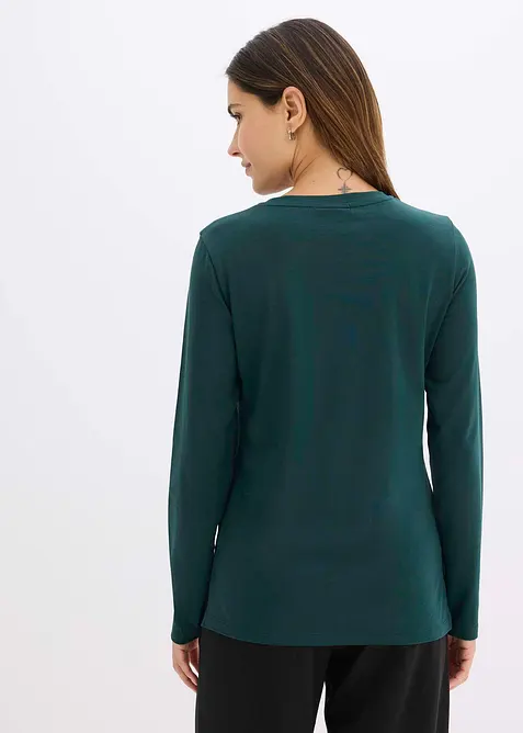 Maglia a maniche lunghe con rose stampate, bonprix