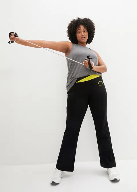 Pantaloni sportivi in cotone, svasati, bonprix