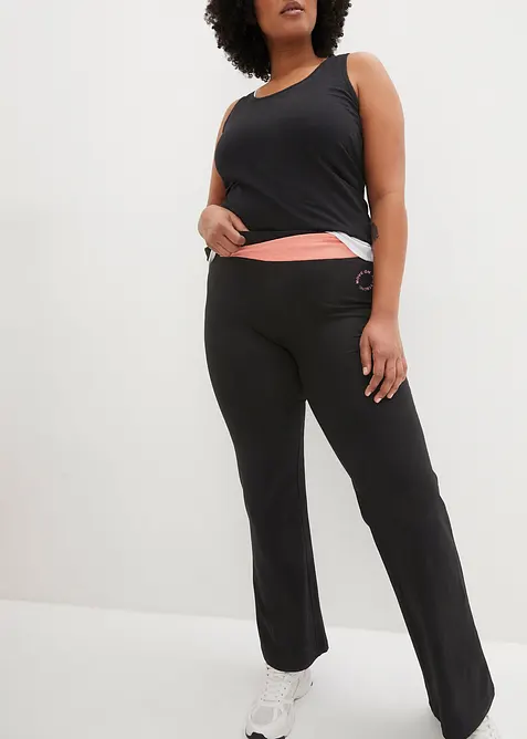 Pantaloni sportivi in cotone, svasati, bonprix