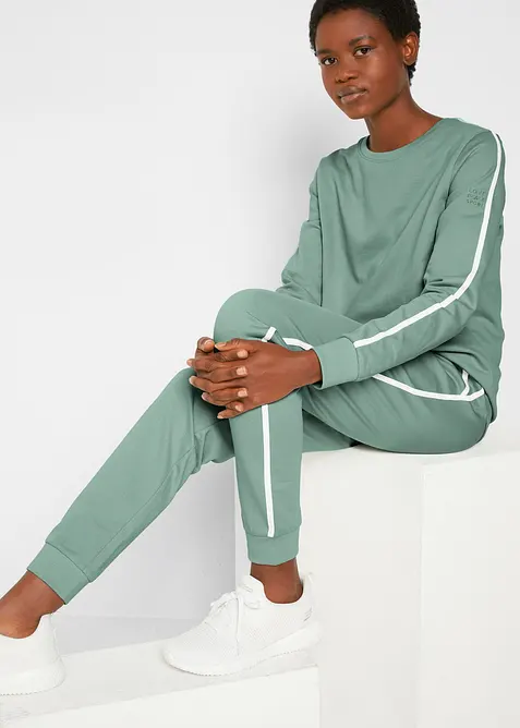 Tuta sportiva in puro cotone (set 2 pezzi), bonprix