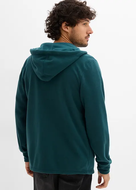 Giacca in pile con cappuccio e tasche applicate, bonprix