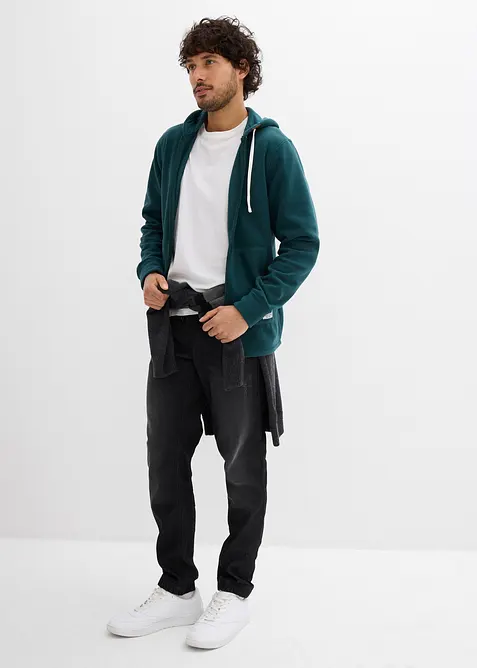 Giacca in pile con cappuccio e tasche applicate, bonprix