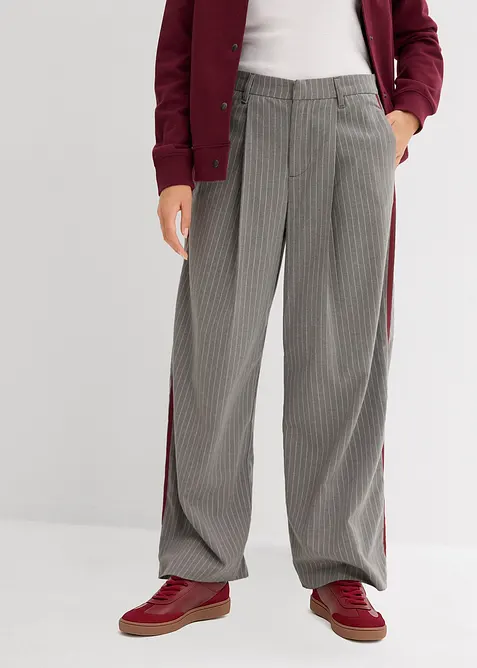 Pantaloni con pinces e bande a contrasto, bonprix