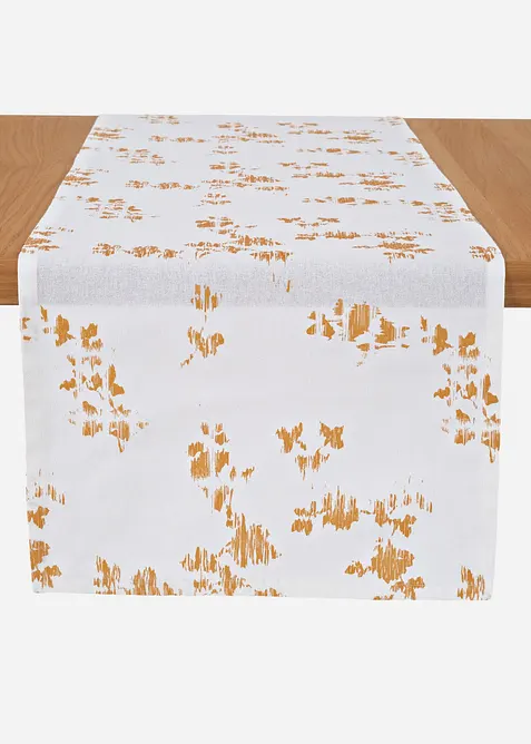 Runner da tavolo in cotone biologico con stampa lucida, bonprix