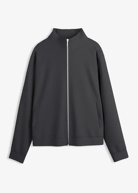Giacca con zip in tessuto effetto neoprene, bonprix