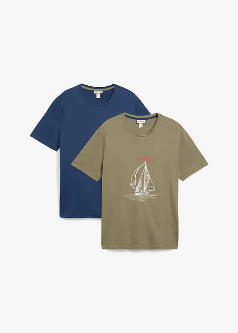 T-shirt in puro cotone biologico (pacco da 2), bonprix