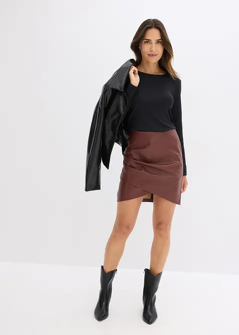 Gonna corta in similpelle, bonprix