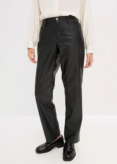 Pantaloni in similpelle con cinta comoda, bonprix