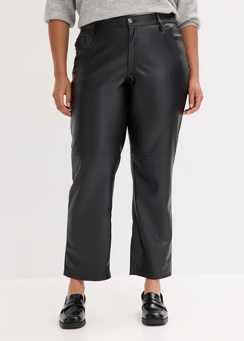 Pantaloni in similpelle con cinta comoda, bonprix