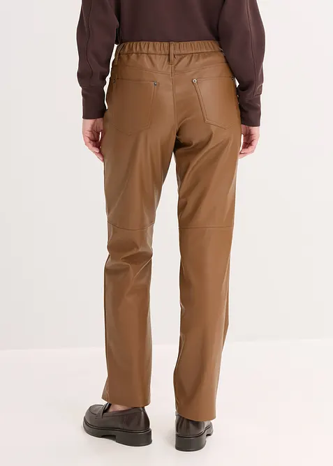 Pantaloni in similpelle con cinta comoda, bonprix