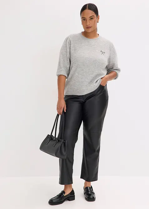 Pantaloni in similpelle con cinta comoda, bonprix