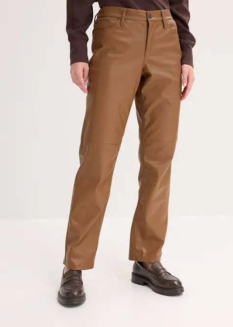 Pantaloni in similpelle con cinta comoda, bonprix