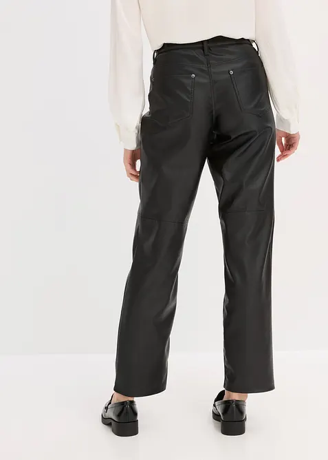 Pantaloni in similpelle con cinta comoda, bonprix