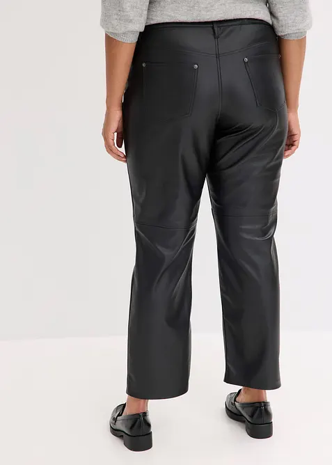 Pantaloni in similpelle con cinta comoda, bonprix
