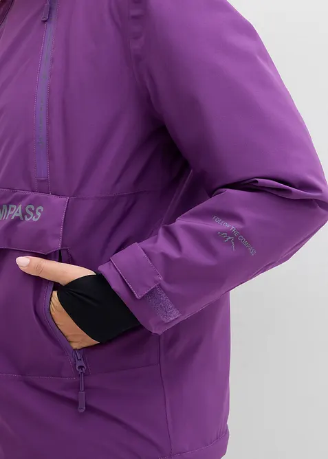 Giacca tecnica impermeabile da infilare con fodera in pile, bonprix