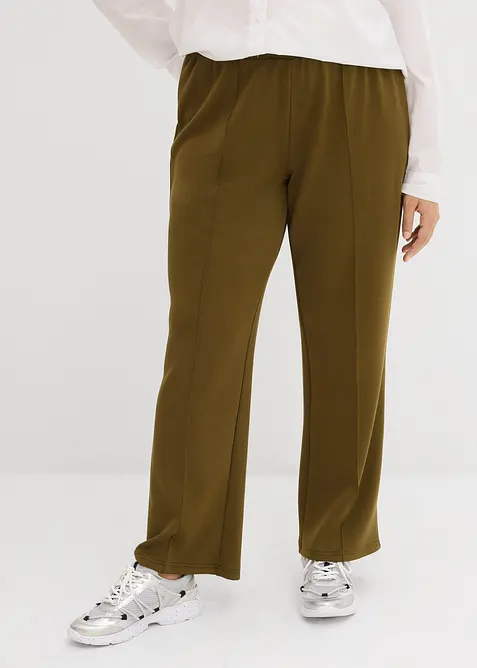 Pantaloni effetto neoprene in felpa di misto viscosa morbido, bonprix
