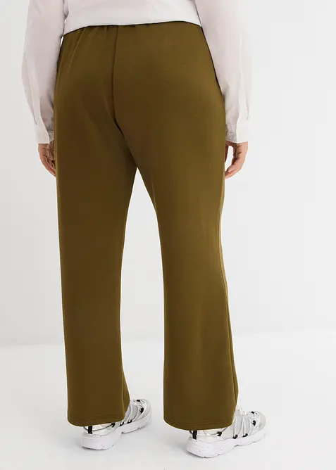 Pantaloni effetto neoprene in felpa di misto viscosa morbido, bonprix