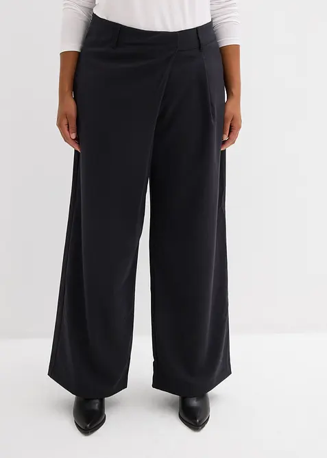 Pantaloni larghi in misto viscosa fluente, bonprix