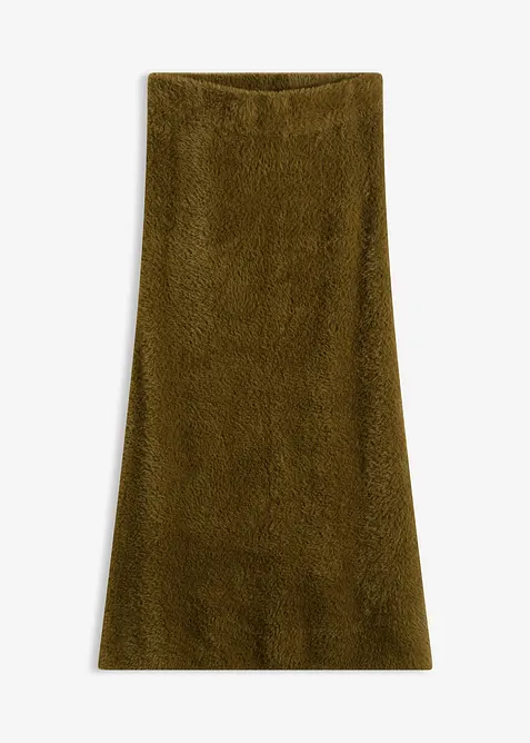 Gonna di maglia in filato morbido effetto piuma, bonprix