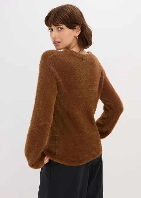 Maglione effetto peluche, bonprix