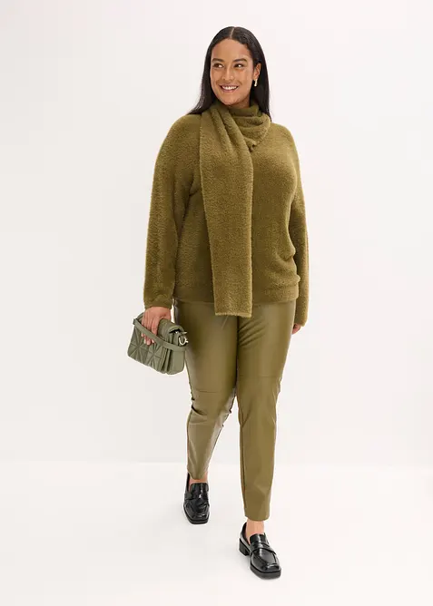 Maglione oversize con sciarpa, bonprix