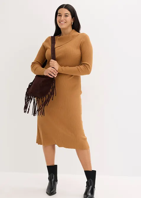 Abito in maglia in misto viscosa fluente, bonprix