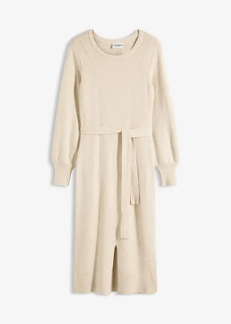 Abito in maglia a coste di misto viscosa fluente, bonprix