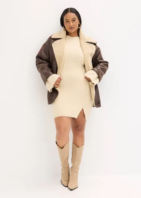 Abito corto in maglia misto lana, bonprix