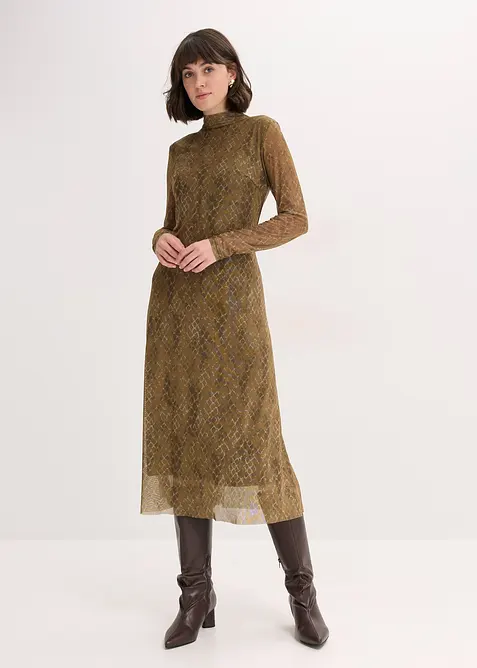 Abito midi in mesh fine, bonprix