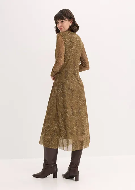 Abito midi in mesh fine, bonprix