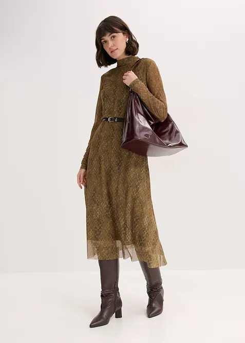 Abito midi in mesh fine, bonprix