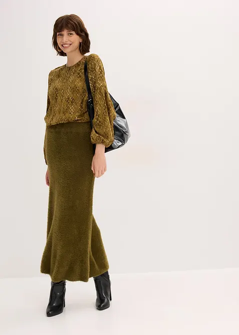 Blusa in satin fluente, bonprix