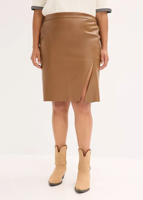 Gonna longuette in similpelle, bonprix