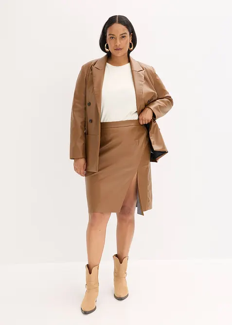 Gonna longuette in similpelle, bonprix